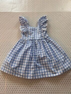 Tommy Bahama Light Blue Gingham Flutter-Sleeve Kids Dress w Petticoat Size 3T